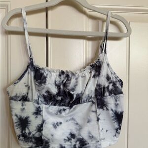 Stella Laguna Beach Black and White Tie Front Crop Camisole